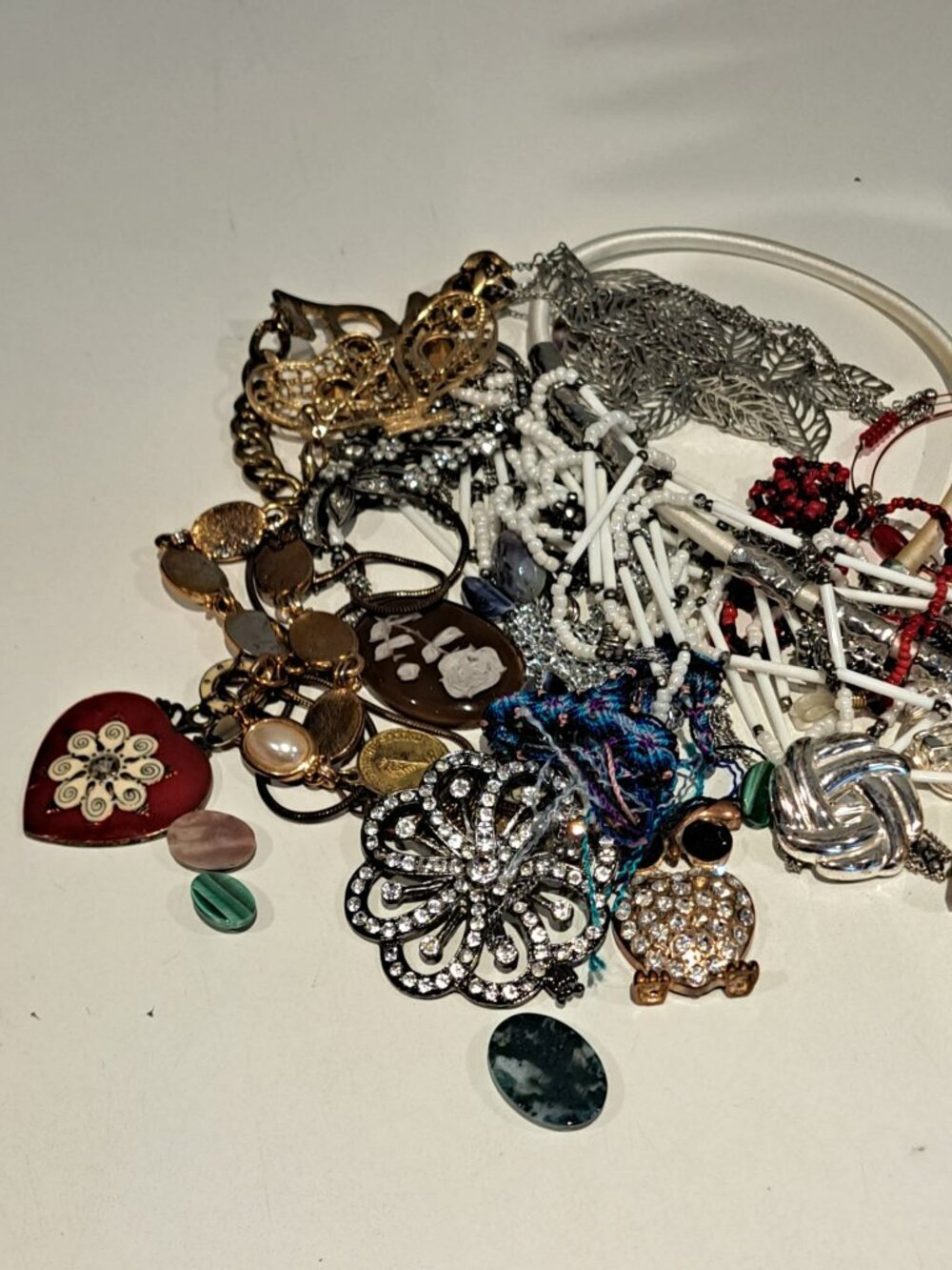 Lot of broken jewelry for crafts bracelet necklace pendant